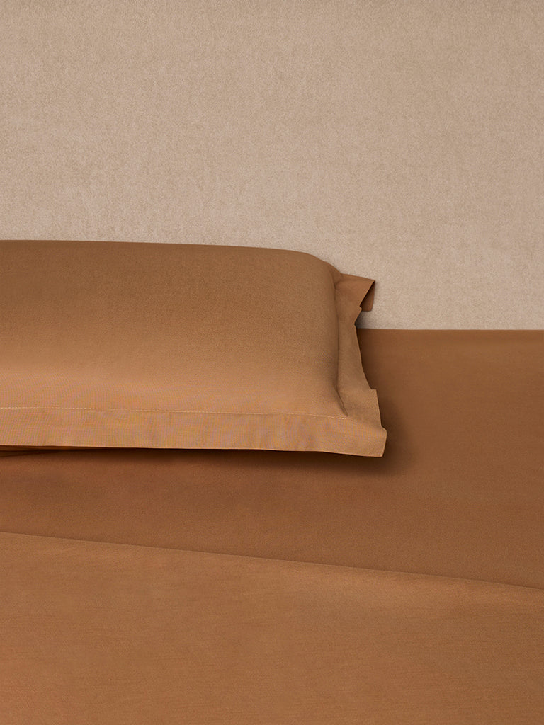 Westside Home Brown Solid Queen Bed Sheet Set