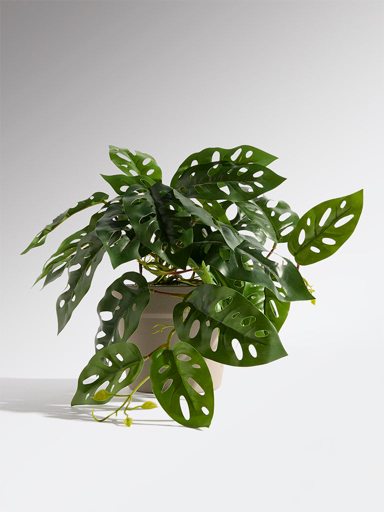 Westside Home Green Artificial Trailing Monstera Bush - Small