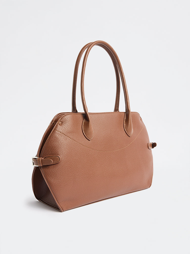 Westside Brown Textured Tote Bag