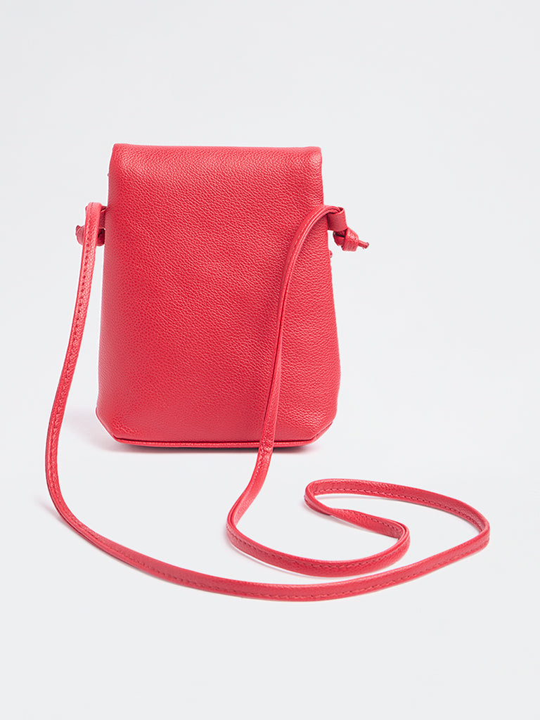 Westside Red Textured Mobile Sling Bag