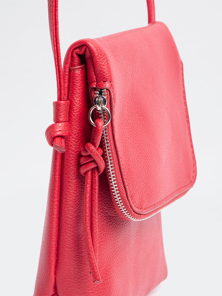 Westside Red Textured Mobile Sling Bag