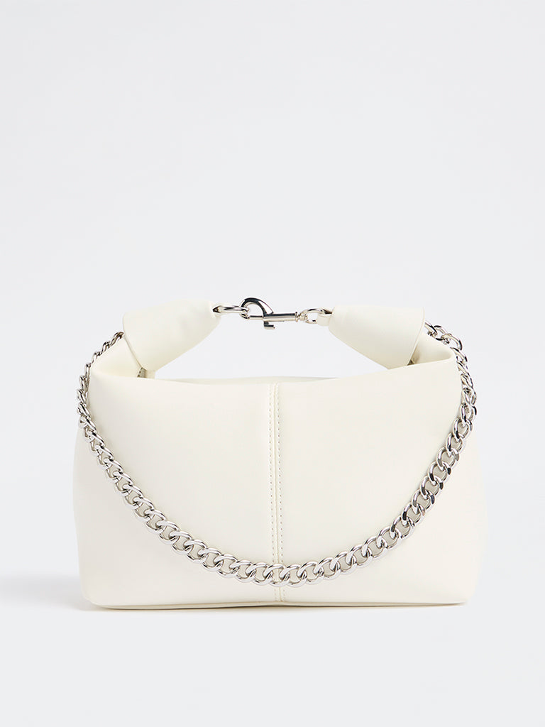 Westside White Top Handle Bag