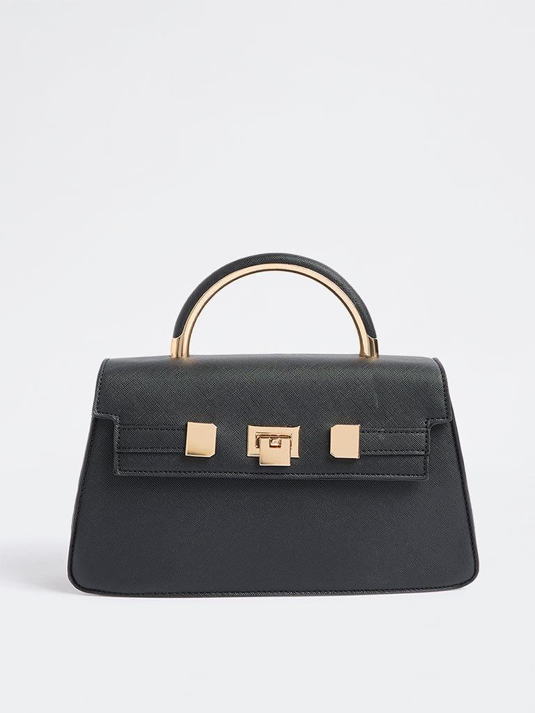 Westside Black Satchel Bag with Sling