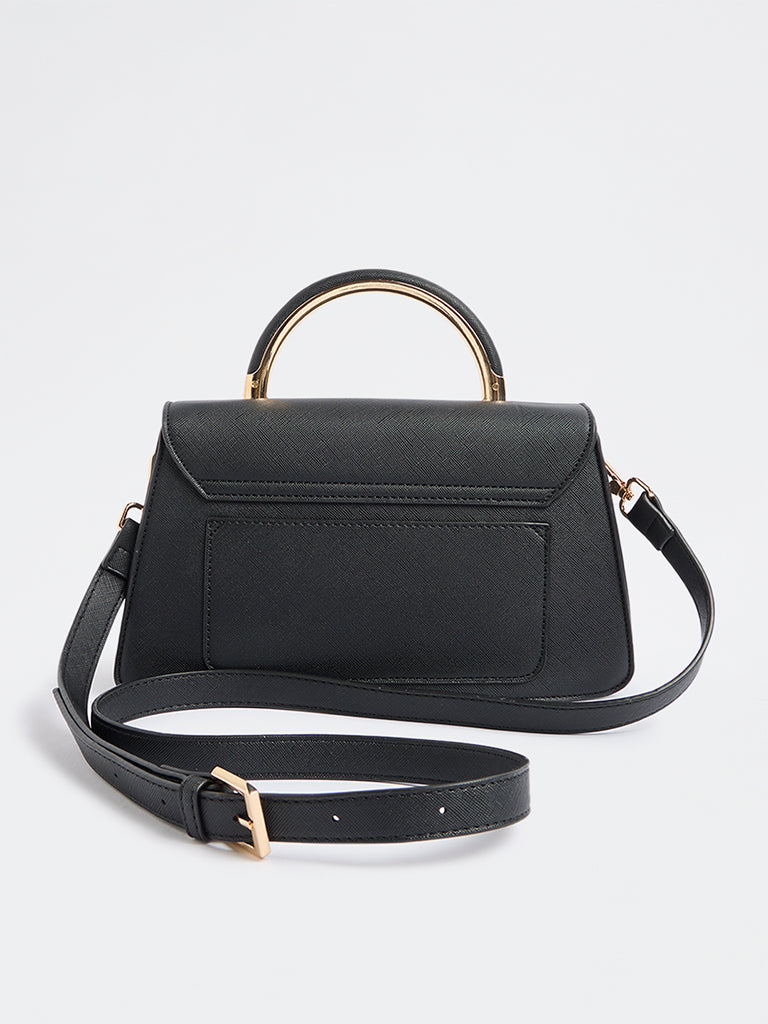 Westside Black Satchel Bag with Sling