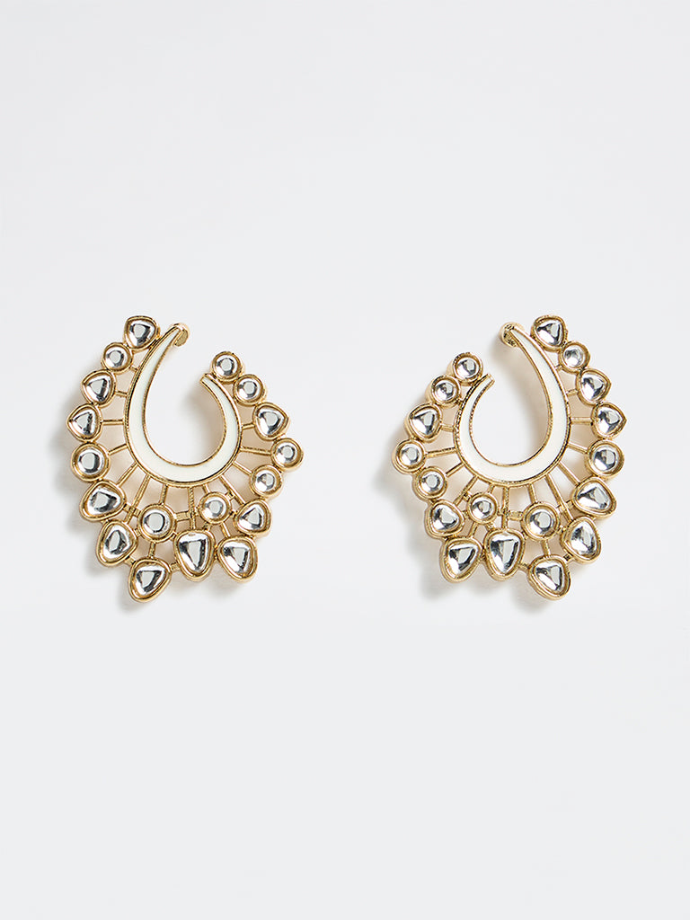 Westside Accessories Gold Stone and Enamel Fancy Earrings