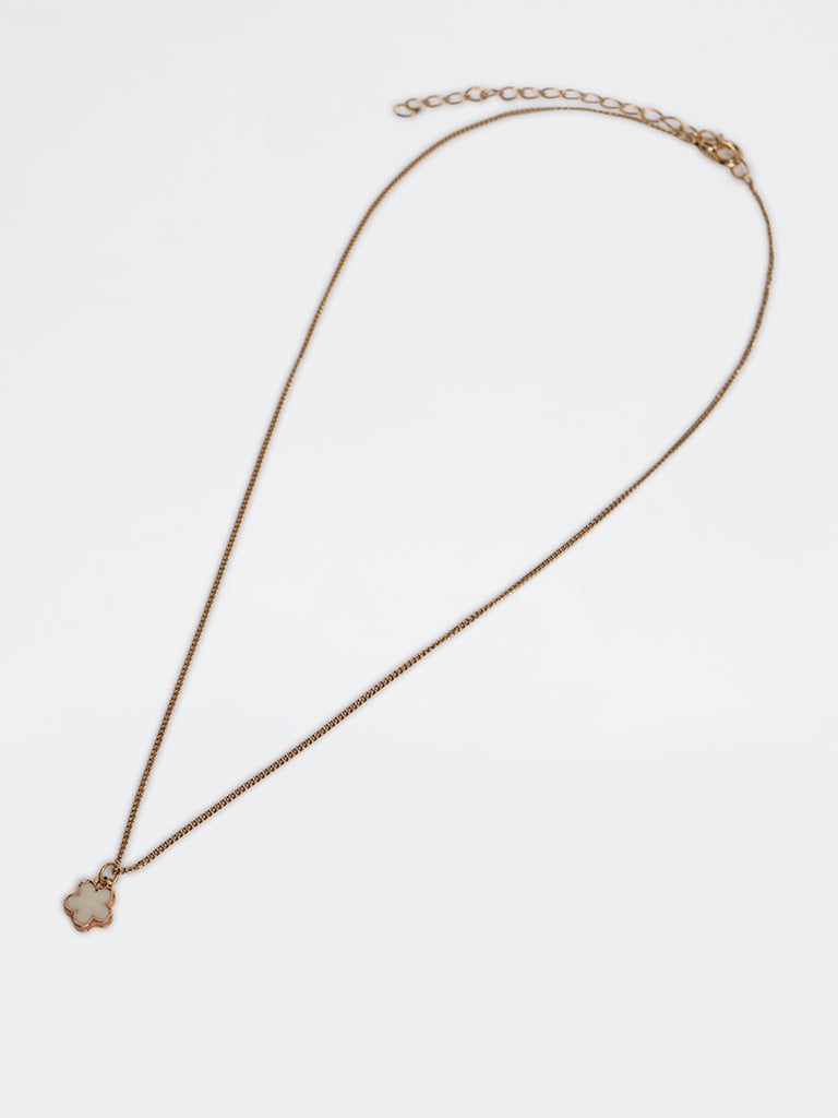 Westside Accessories Gold Enamel Floral Necklace