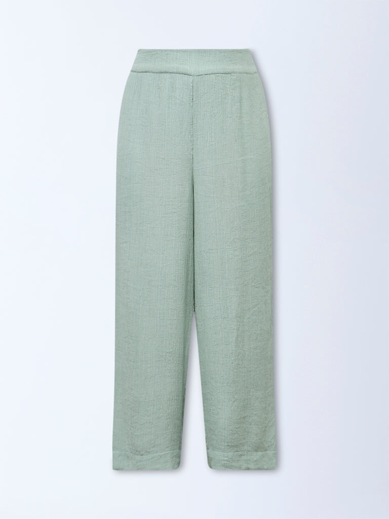 Diza Mint Textured Pants