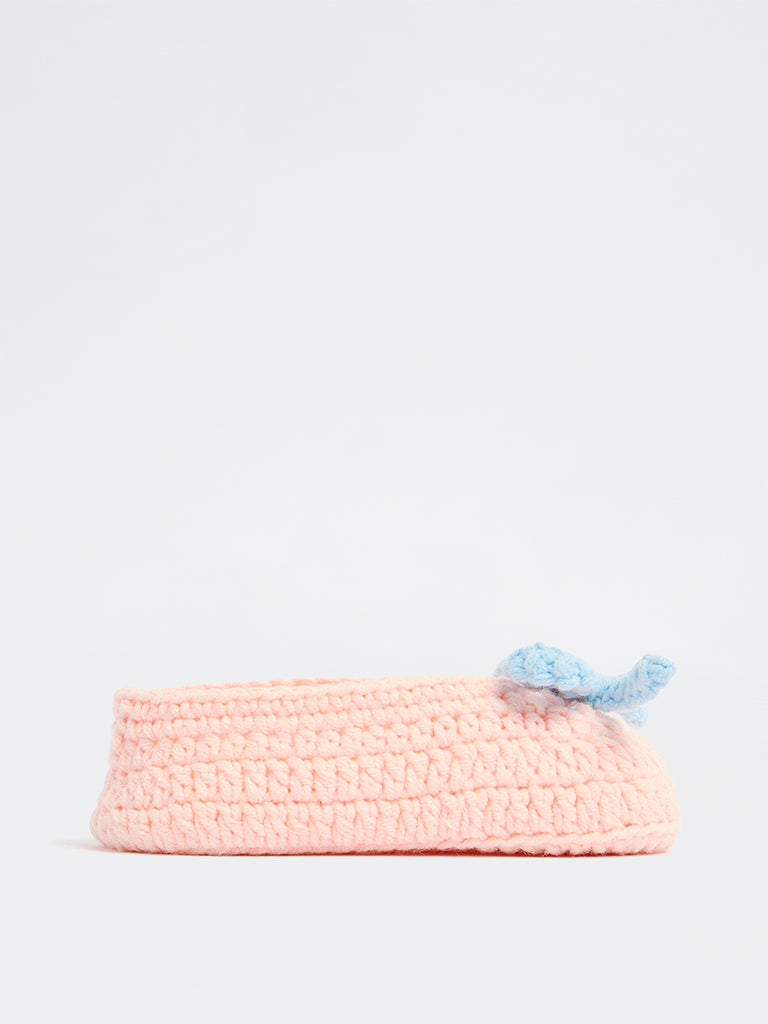 Yellow Light Pink Crochet Knitted Booties