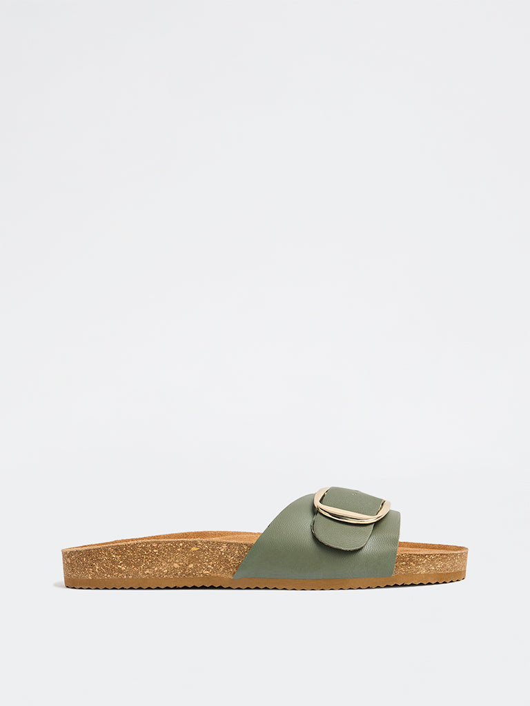 LUNA BLU Sage Buckle-Strap Comfort Slides