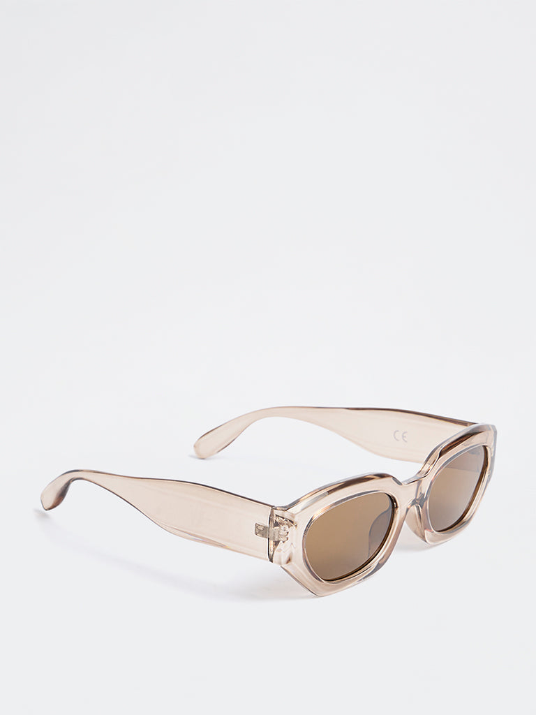 Westside Accessories Brown Transparent Sunglasses - Comes with a Pouch and Cleaning Cloth