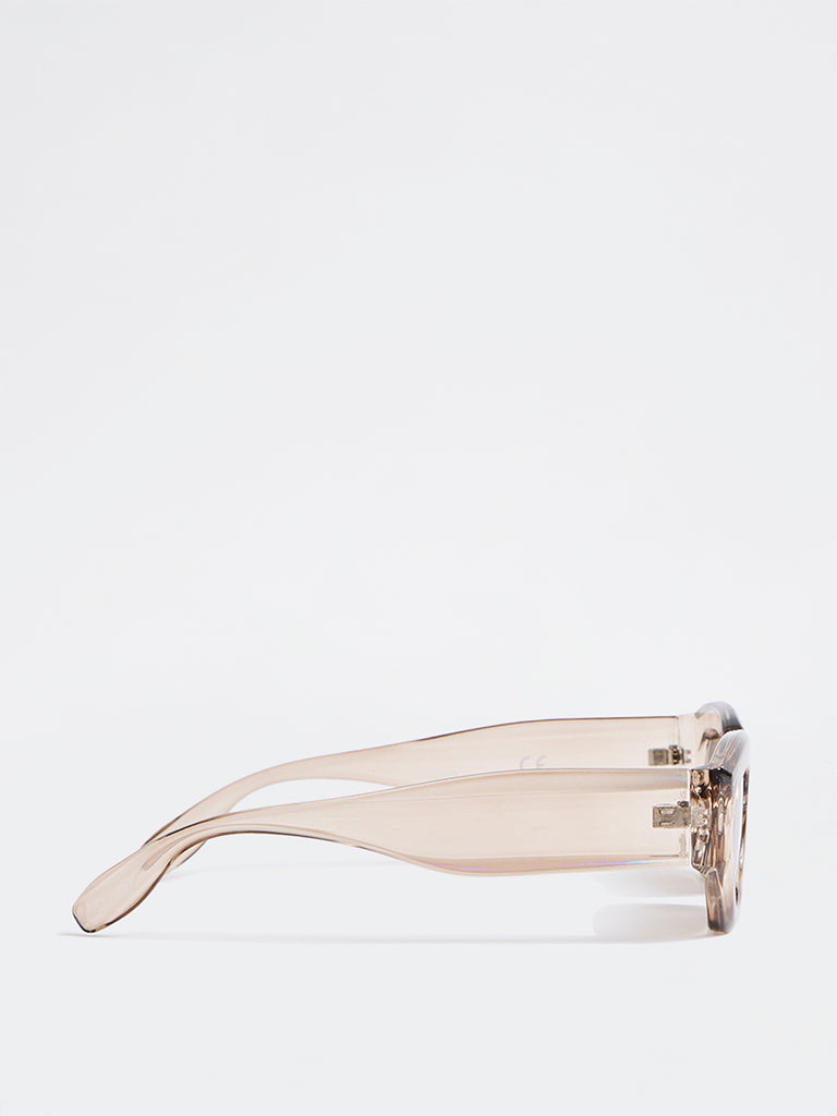 Westside Accessories Brown Transparent Sunglasses - Comes with a Pouch and Cleaning Cloth