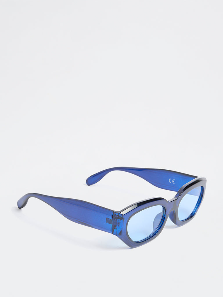 Westside Accessories Navy Transparent Sunglasses - Comes with a Pouch and Cleaning Cloth