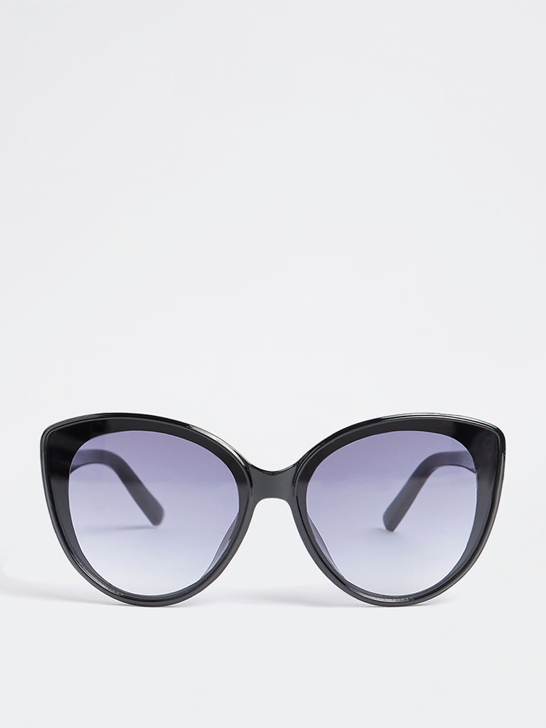 Westside Accessories Black Oversized Cateye Sunglasses - Comes with a Pouch and Cleaning Cloth