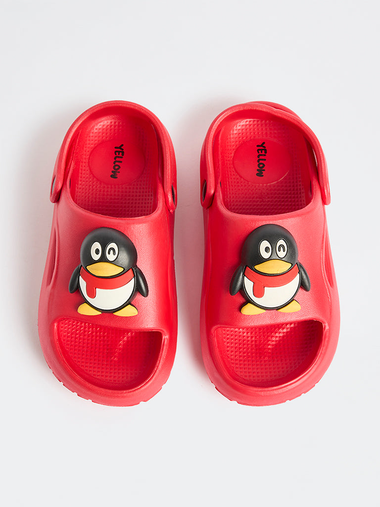 Yellow Red Applique-Detailed Clogs