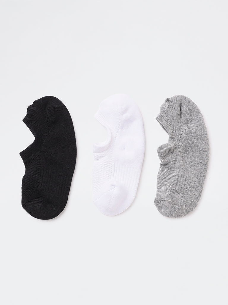WES Lounge Black Cotton-Blend Socks - Pack of 3
