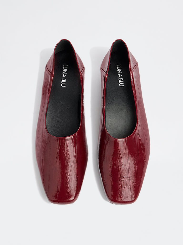 LUNA BLU Burgundy Textured Shoes