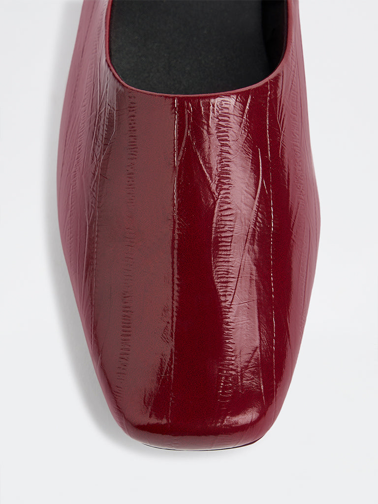LUNA BLU Burgundy Textured Shoes