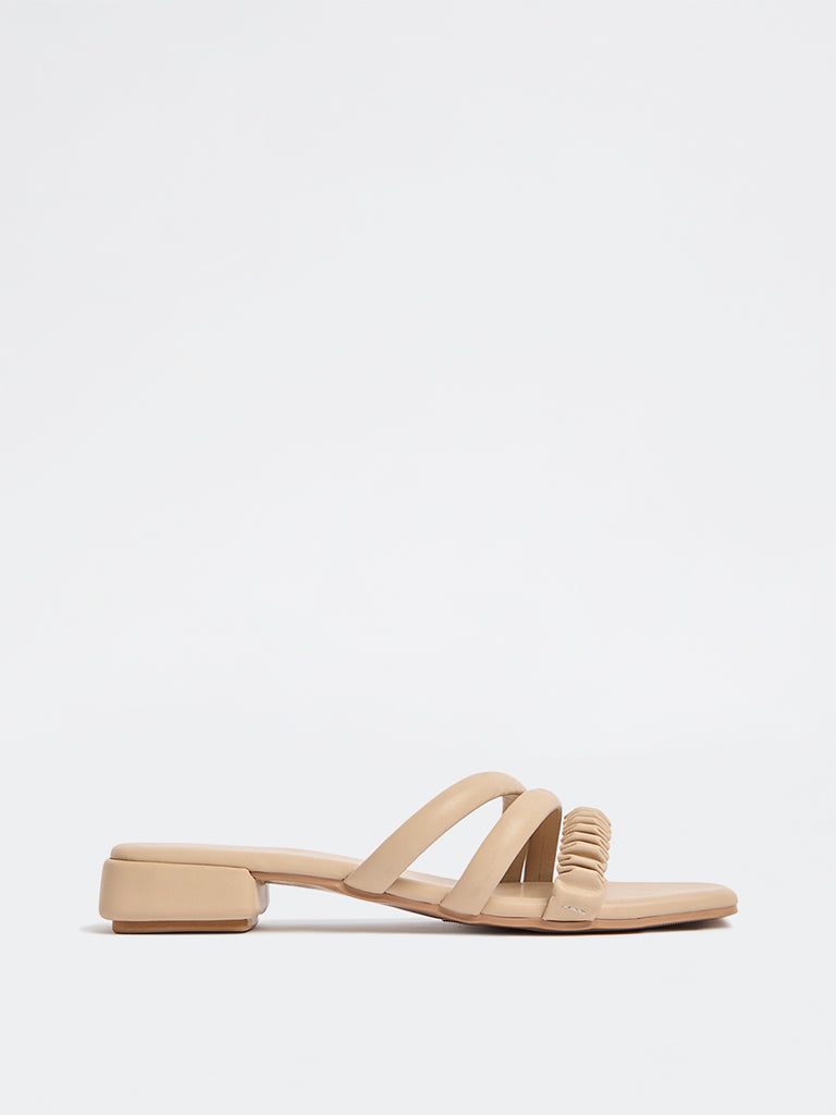 LUNA BLU Light Beige Multi-Strap Heel Sandals
