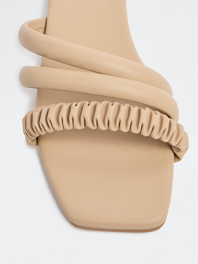 LUNA BLU Light Beige Multi-Strap Heel Sandals