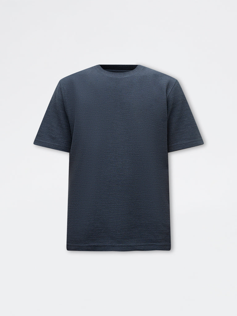 ETA Charcoal Textured Relaxed-Fit Cotton-Blend T-Shirt