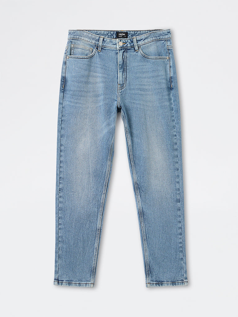 Nuon Light Blue Washed Slim-Fit Mid-Rise Jeans