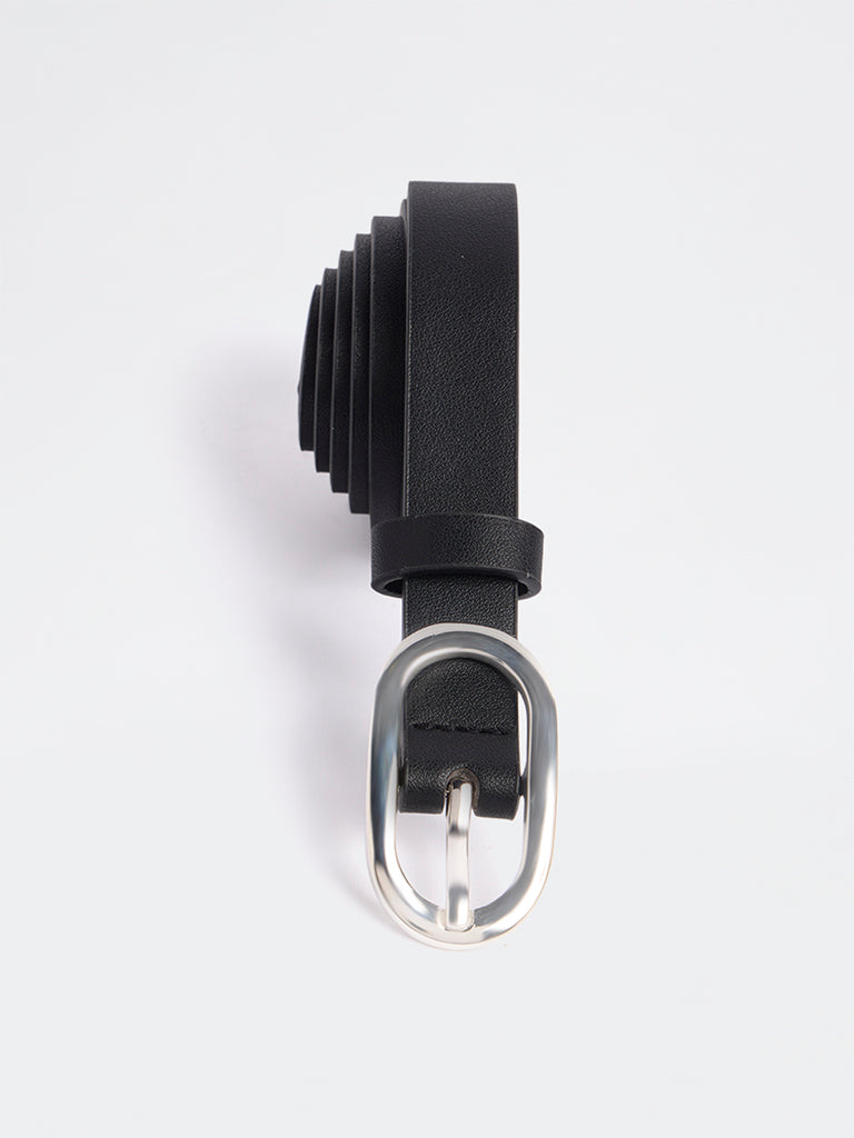 Westside Accessories Black Oval-Buckle Belt