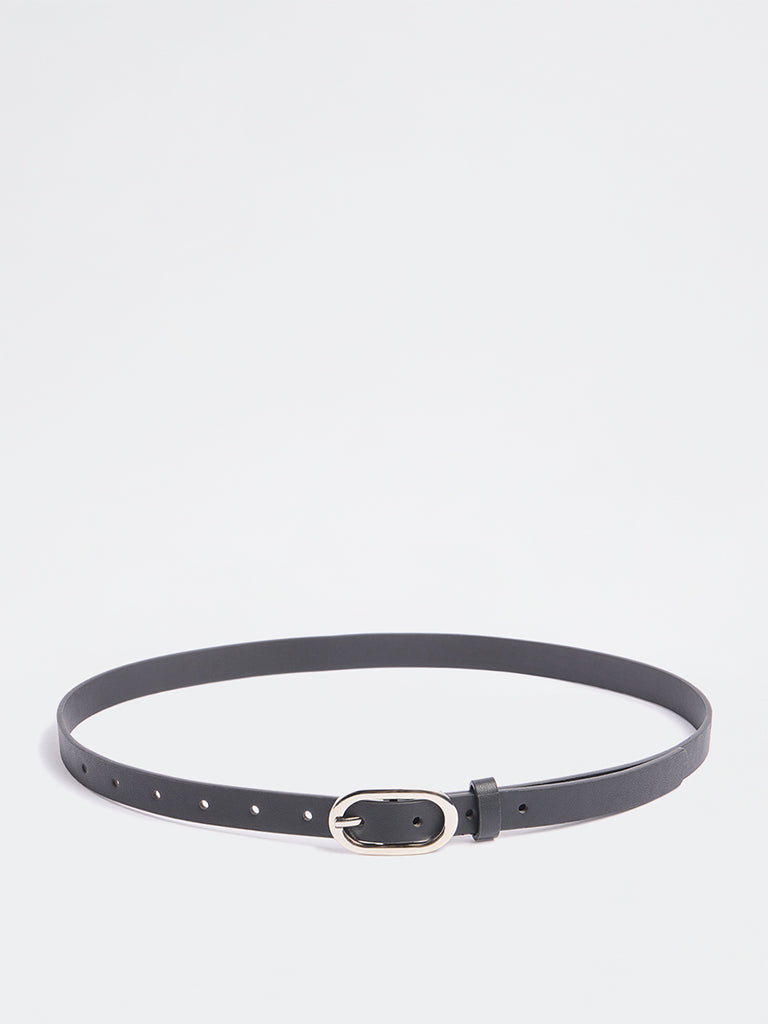 Westside Accessories Black Oval-Buckle Belt