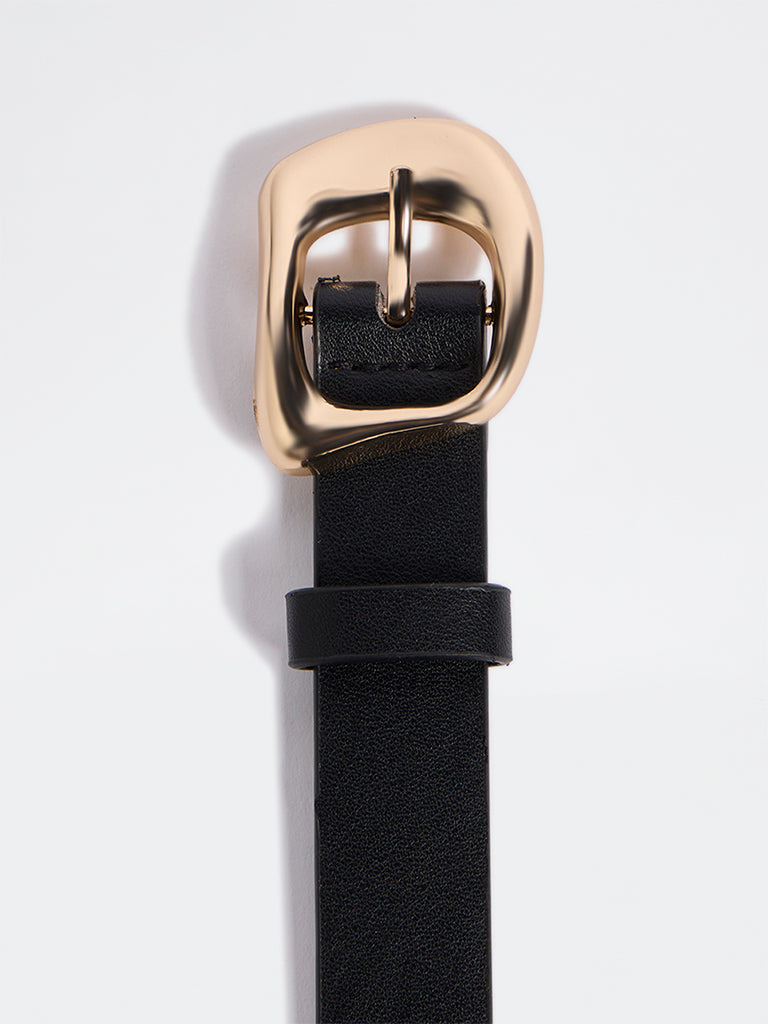 Westside Accessories Black Molten Buckle Belt