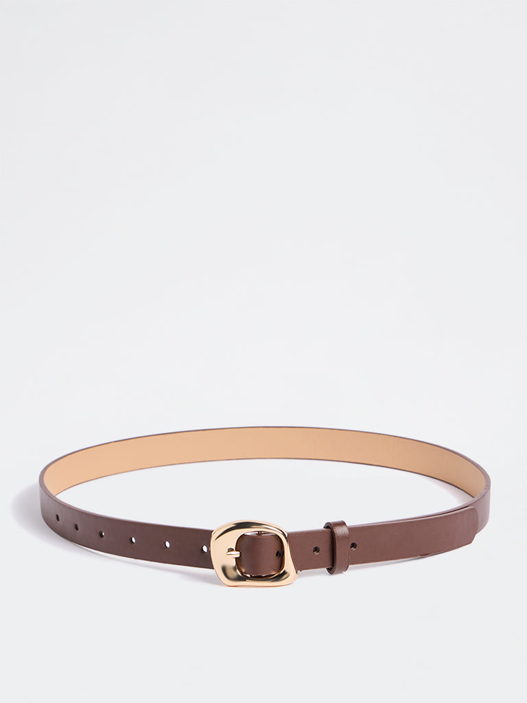 Westside Accessories Brown Molten Buckle Belt