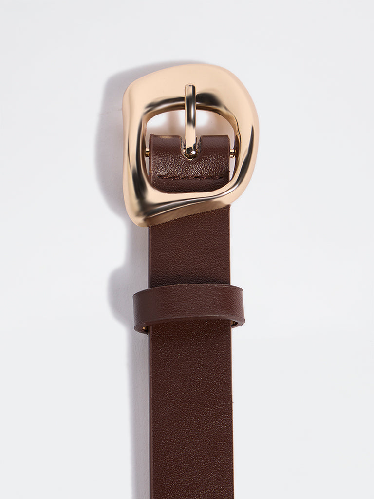 Westside Accessories Brown Molten Buckle Belt