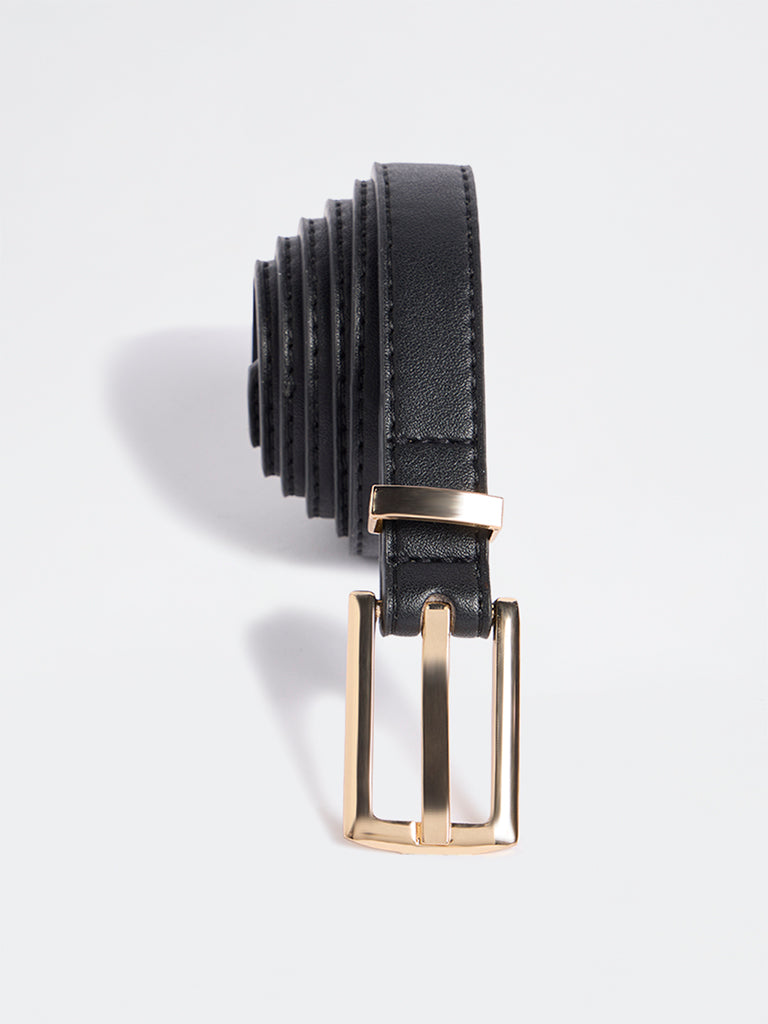 Westside Accessories Black Square Buckle Belt