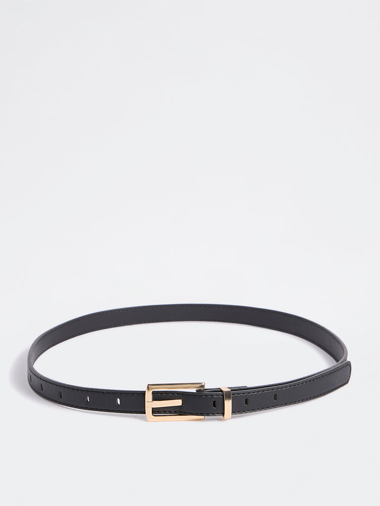 Westside Accessories Black Square Buckle Belt