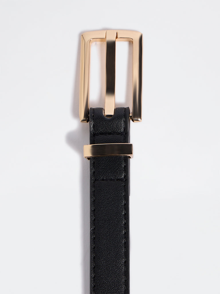 Westside Accessories Black Square Buckle Belt