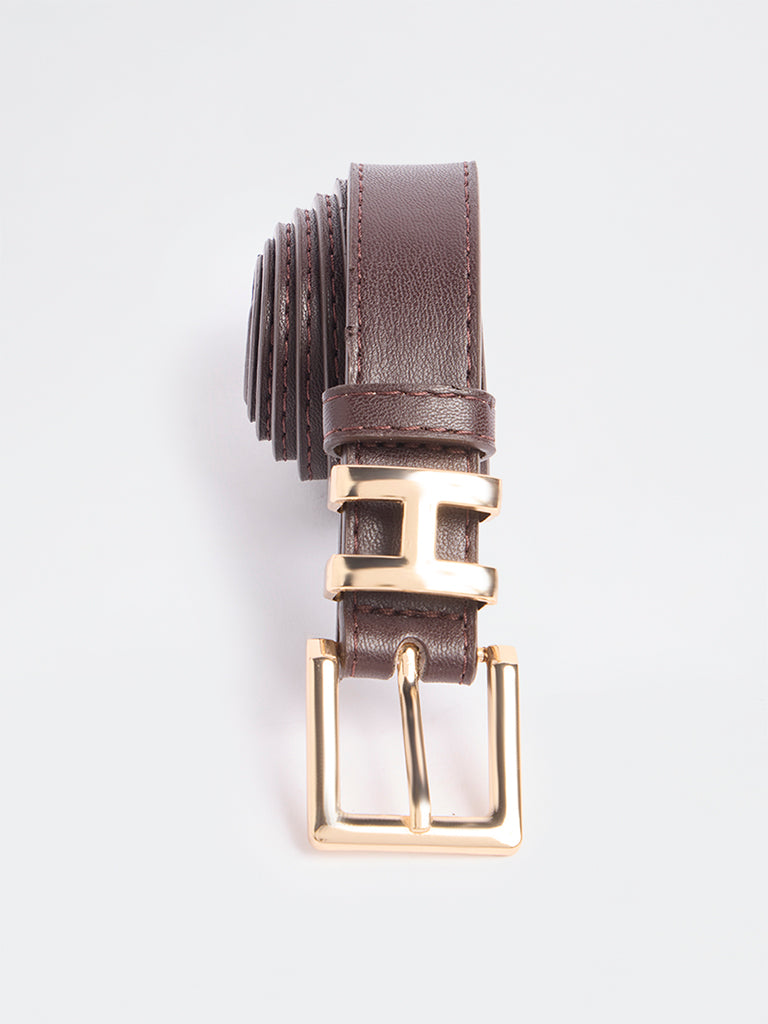Westside Accessories Brown H-Buckle Belt