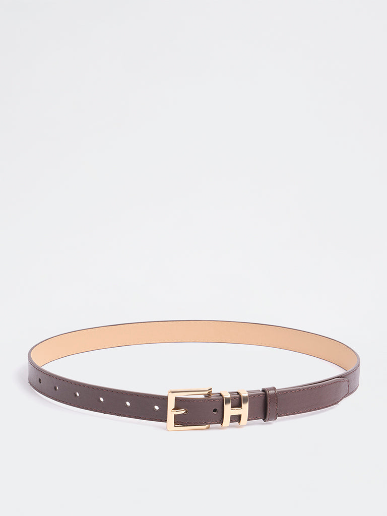 Westside Accessories Brown H-Buckle Belt