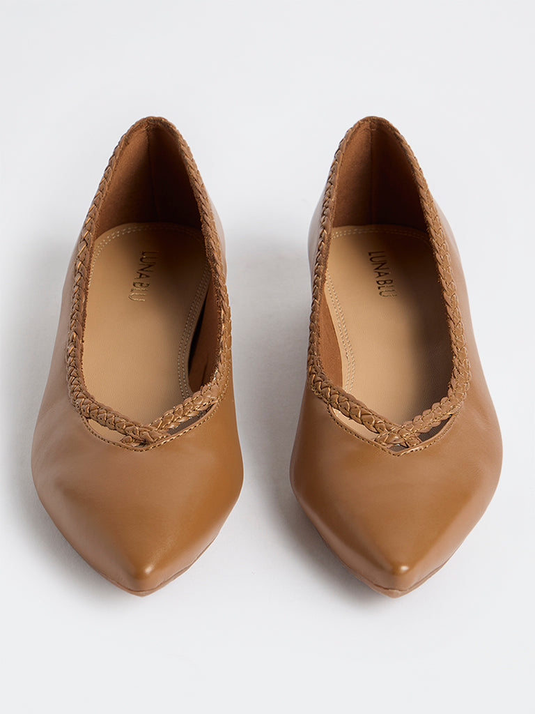 LUNA BLU Tan Braided Shoes