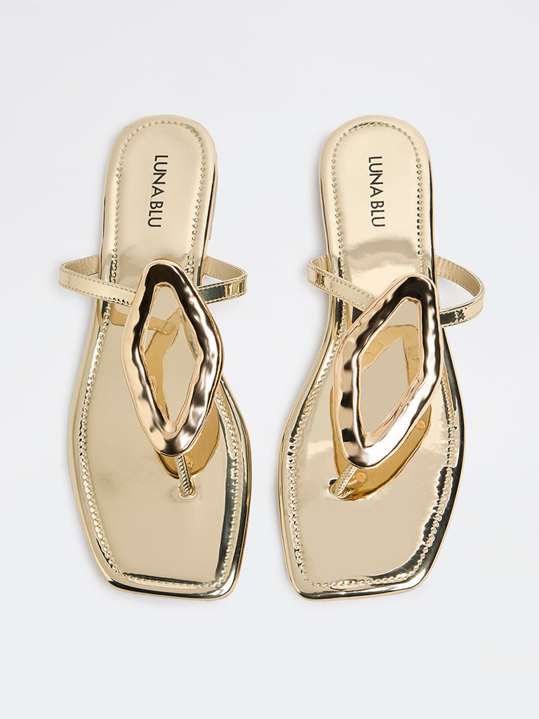 LUNA BLU Golden Metallic Detailed Slides