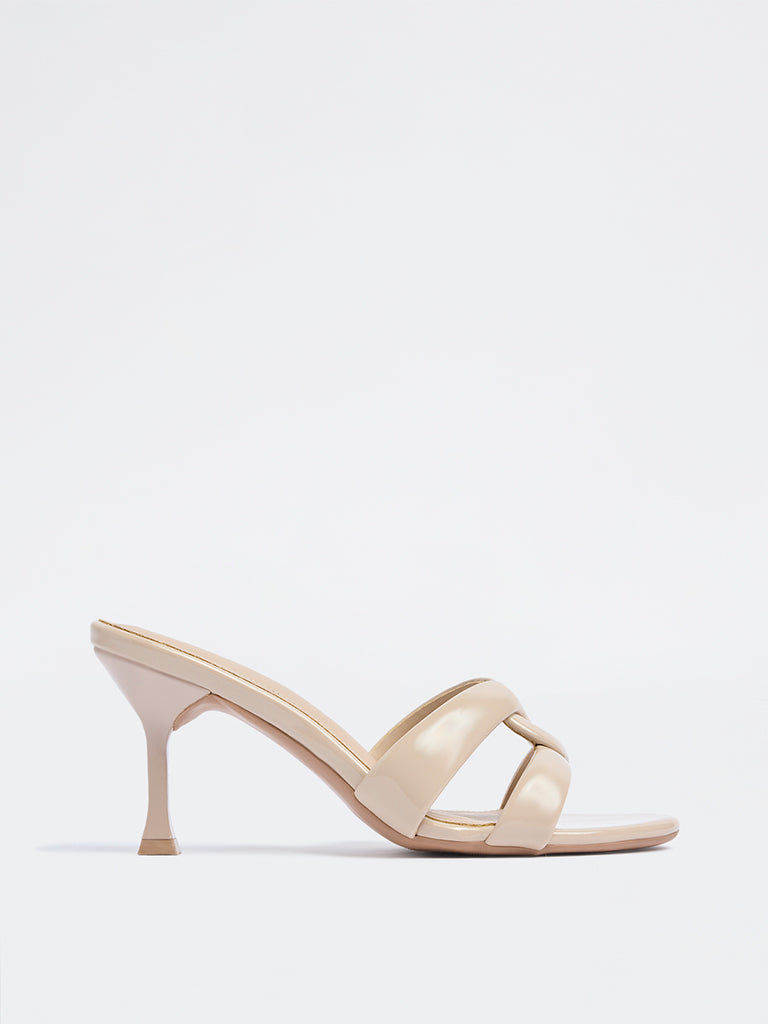 LUNA BLU Beige Mule Heel Sandals