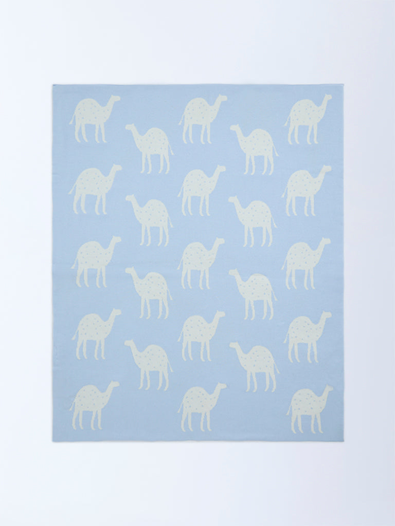 HOP Baby Boys Blue Animal Printed Cotton Blanket