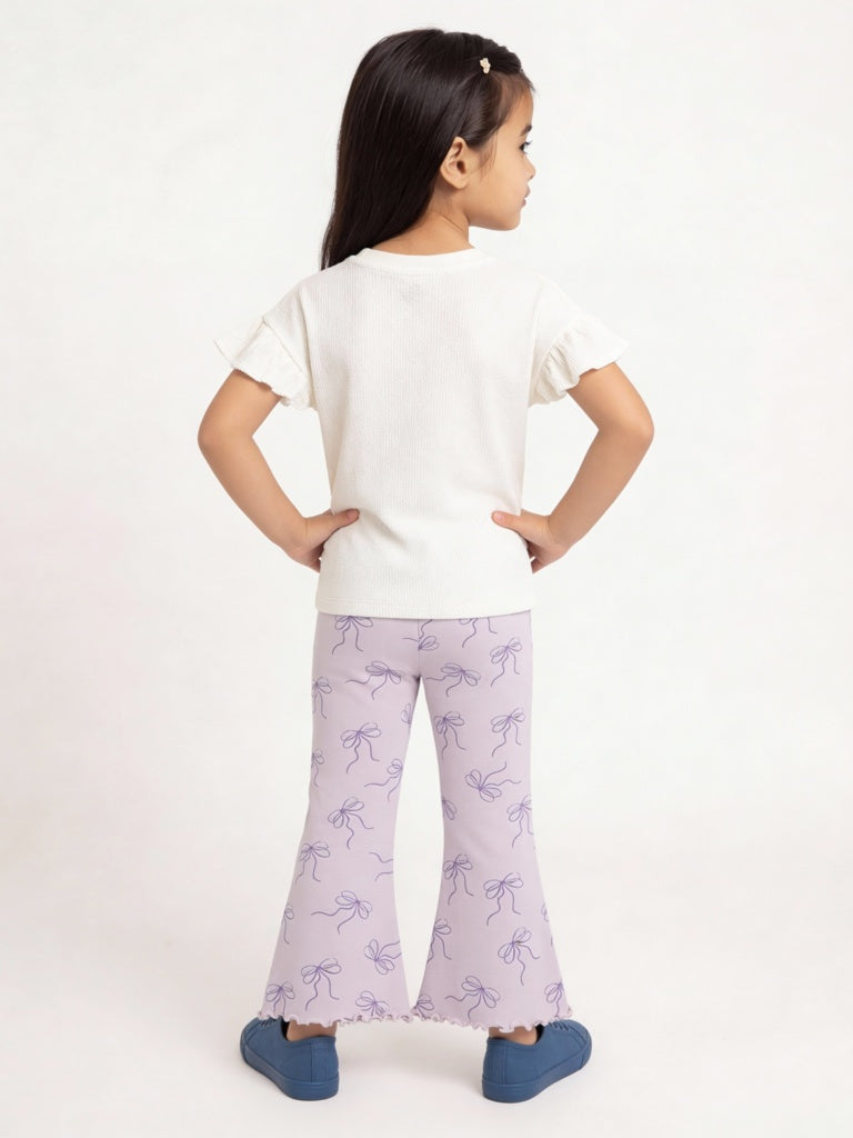 HOP Kids Girls Off-White Embroidered Cotton Top