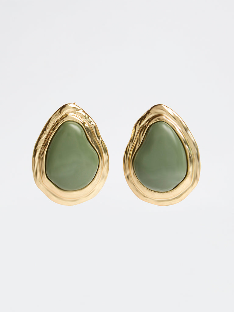 Westside Accessories Green Statement Stud Earrings