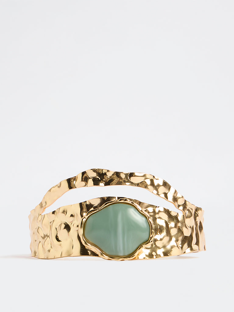 Westside Accessories Gold Resin Statement Open Cuff