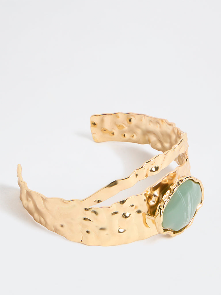 Westside Accessories Gold Resin Statement Open Cuff