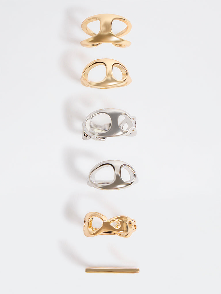 Westside Accessories Gold and Silver Rings - Pack of 6