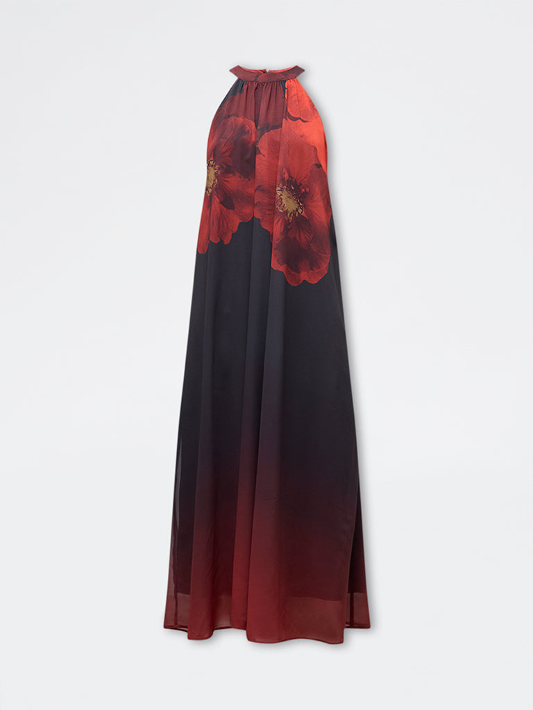 Wardrobe Black Floral Pattern A-Line Dress