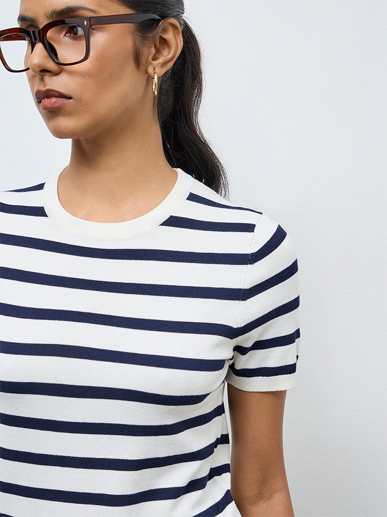 Wardrobe White Striped T-Shirt