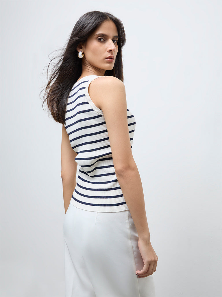 Wardrobe Navy Striped Top