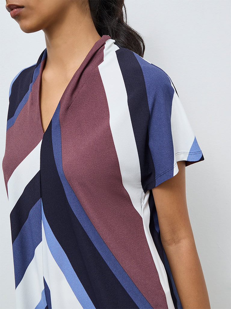Wardrobe Multicolour Stripe Printed Blouse