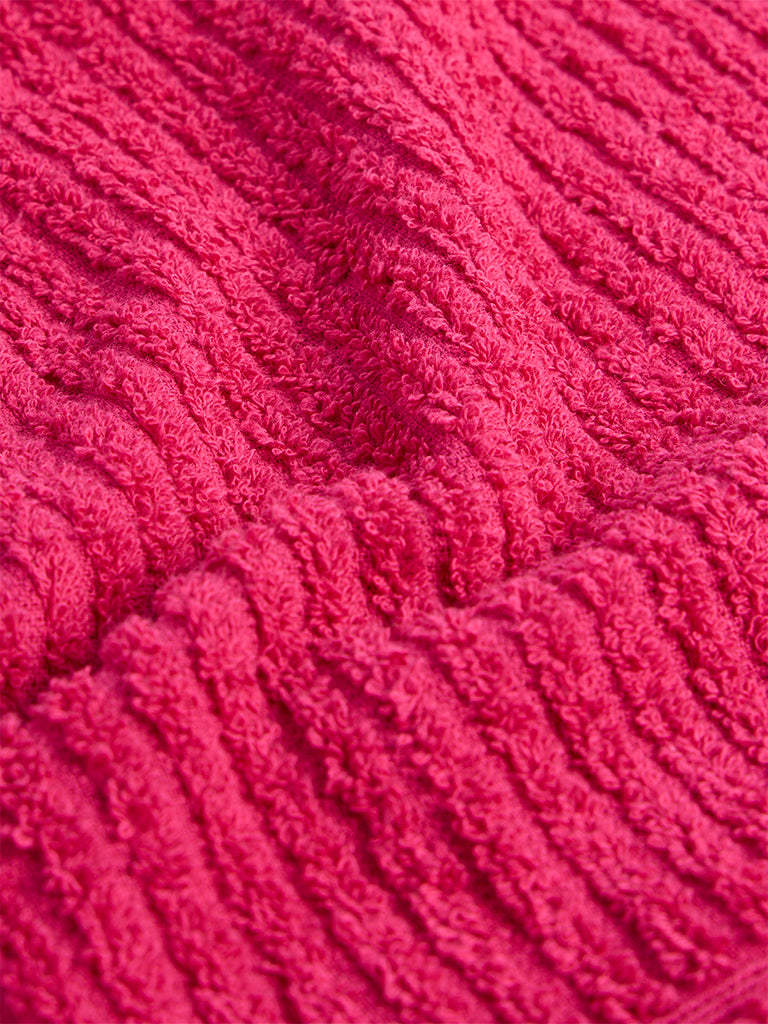 Westside Home Pink Self-Striped Face Towels (Set of 2)