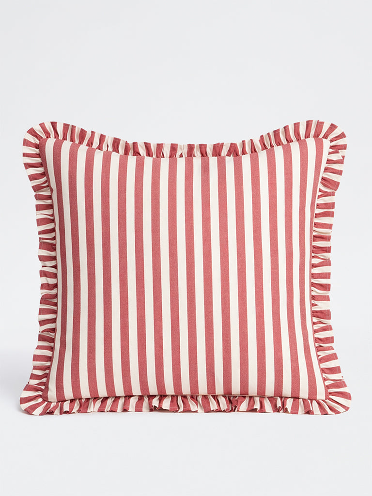 Westside Home Pink Stripe Pattern Cushion Cover